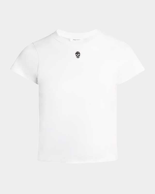 Skull Embroidered Short-Sleeve T-Shirt